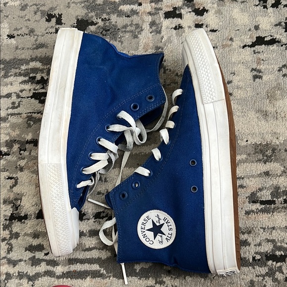 Converse Chuck Taylor AllStar II Blue High-Top Sneakers with White Accents - Picture 4 of 6